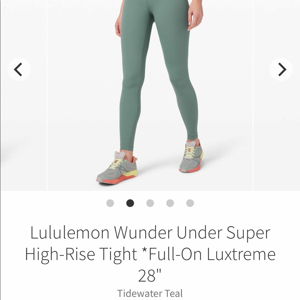 Lululemon 28” tidewater teal super high rise wunder unders